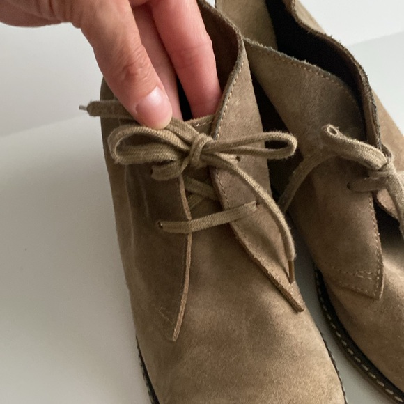 J. Crew Macalister Tan Lace Up Wedge Ankle Boot Made in Italy Size 10 - Picture 4 of 10